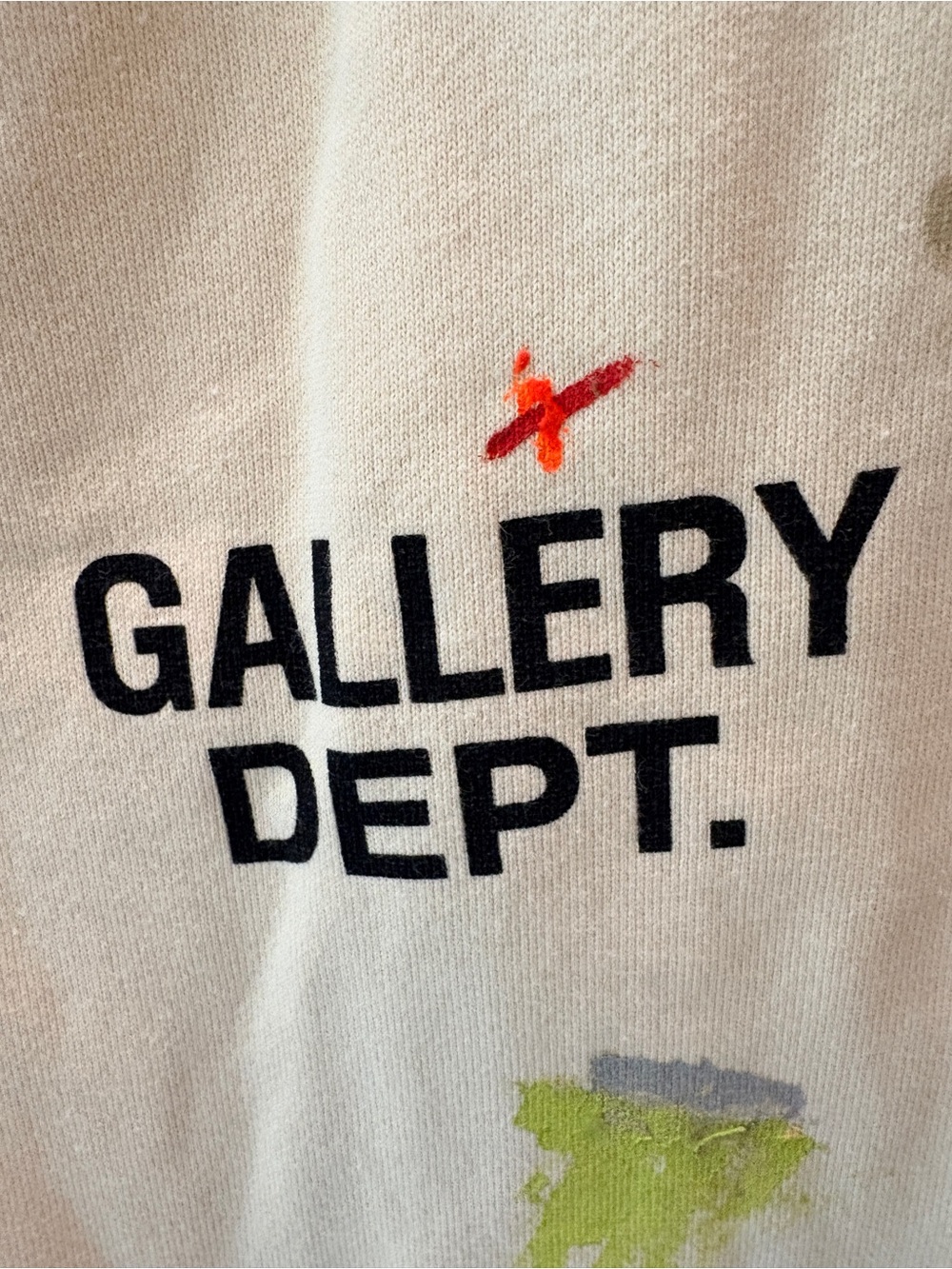 Men’s NWOT Gallery Dept. Cream MSRP $600 paint splatter sweatpants size M - Picture 4 of 6
